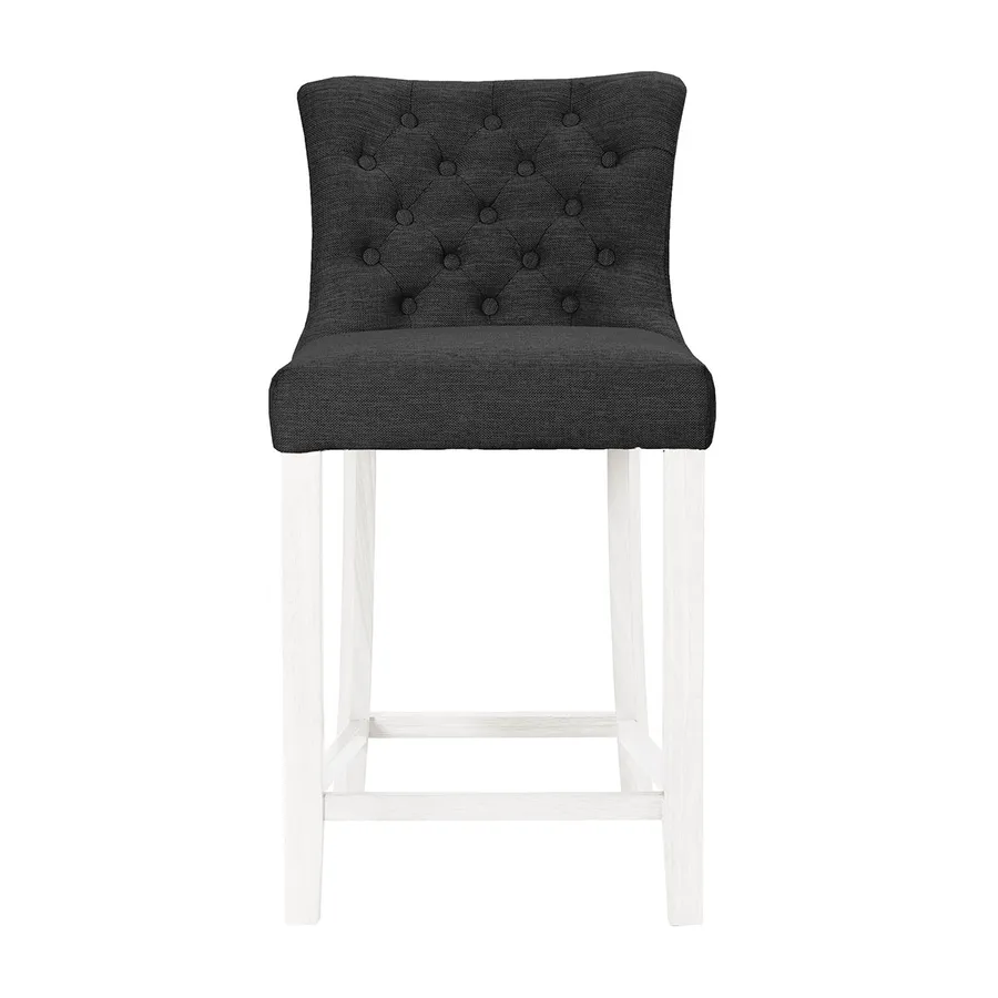 Xavier Bar Chair in Grey Fabric / White