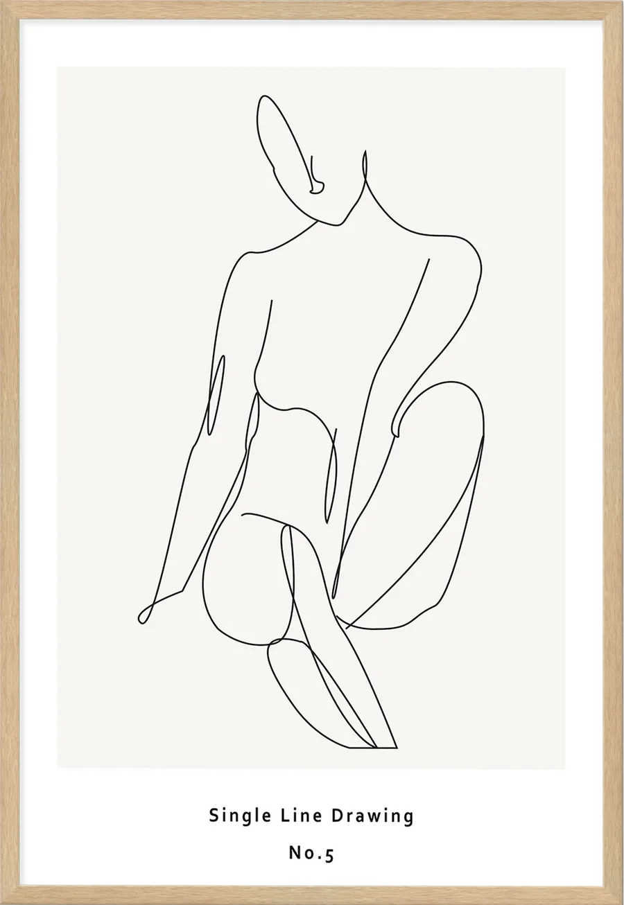 Single Line Art Drawing Abstract Woman