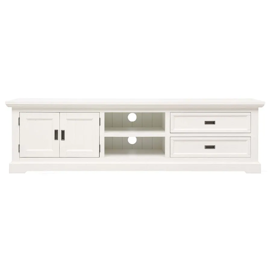 Hamptons Entertainment Unit 220cm in Acacia White