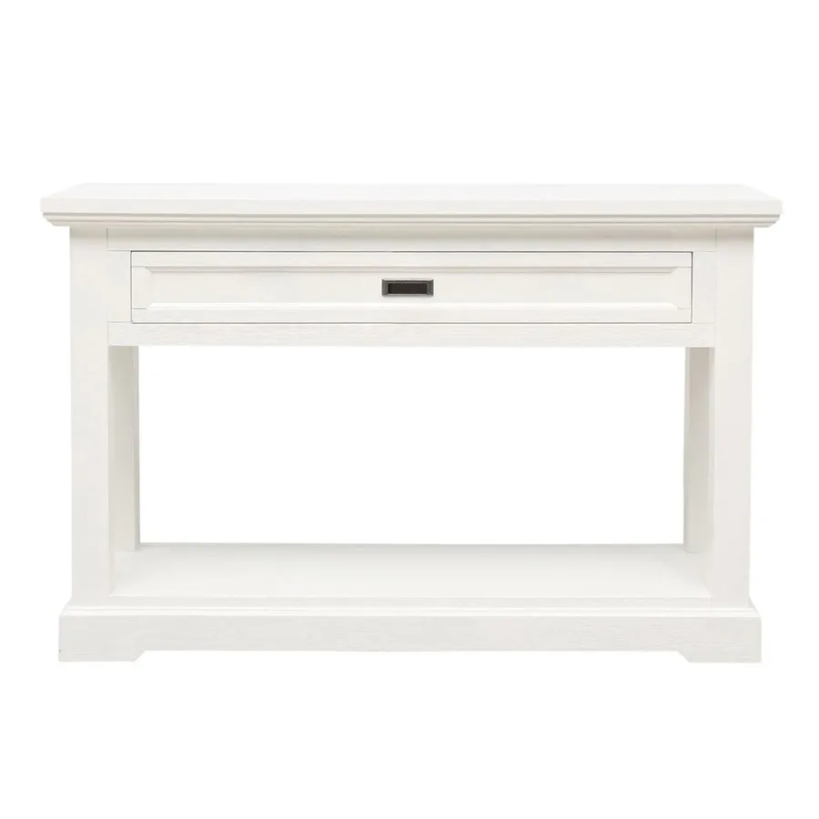 Hamptons Console Table 80cm Drawer in Acacia White