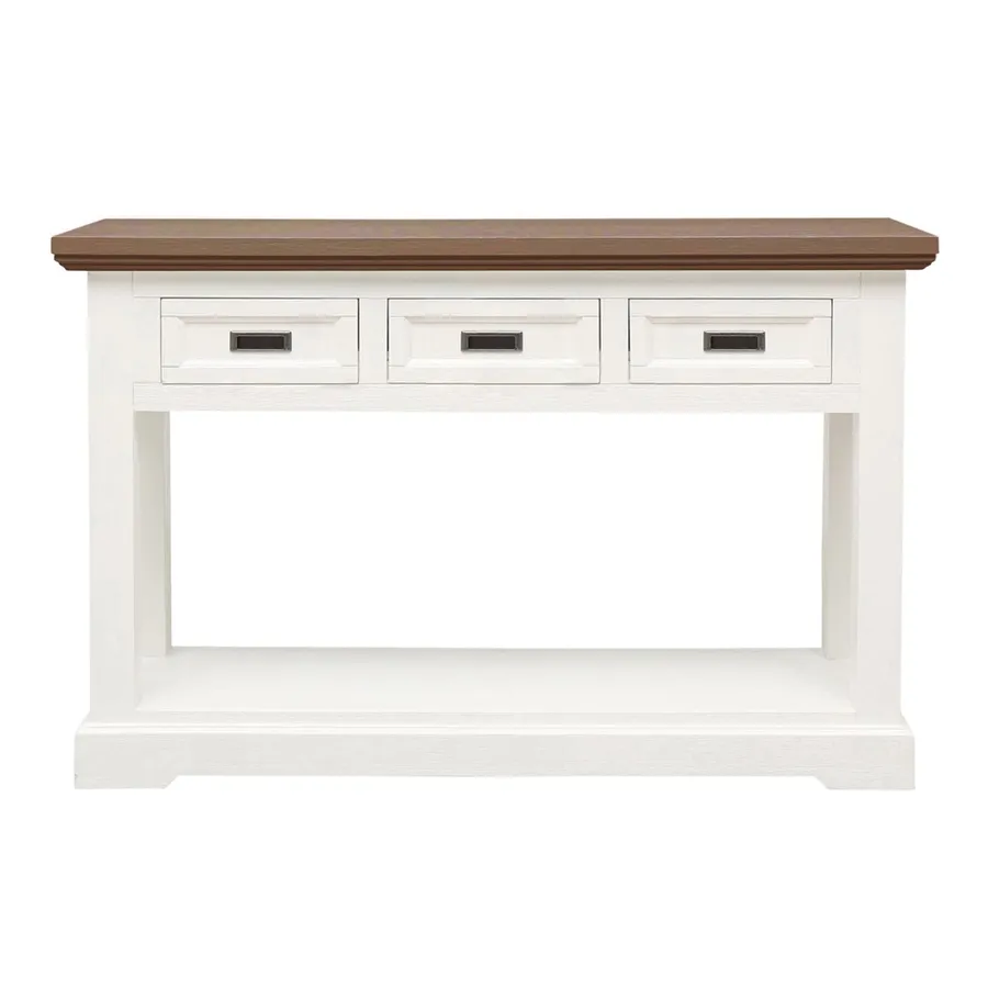 Hamptons Console Table 175cm Drawer in Acacia Two Tone