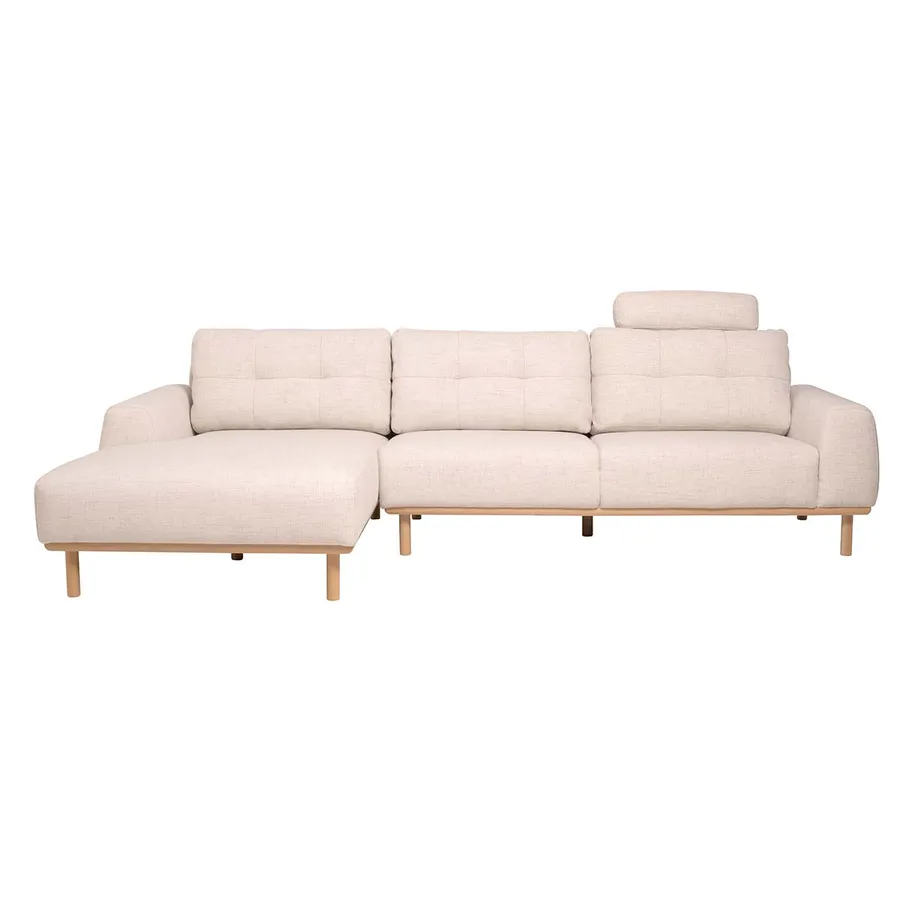 Stratton 3 Seater Sofa + Chaise LHF in Cloud White Sand