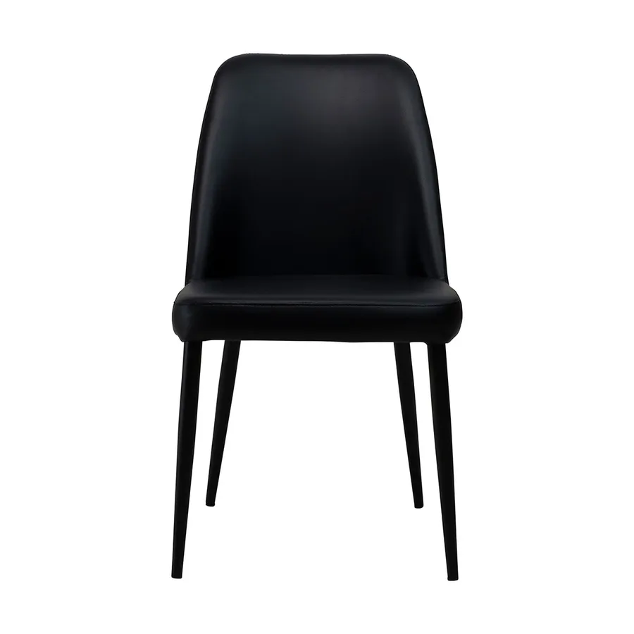 Avon Dining Chair in Black PU / Black Leg