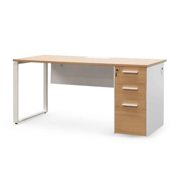 Halo 1 Seater Office Desk - Natural and White by Interior Secrets - AfterPay Available