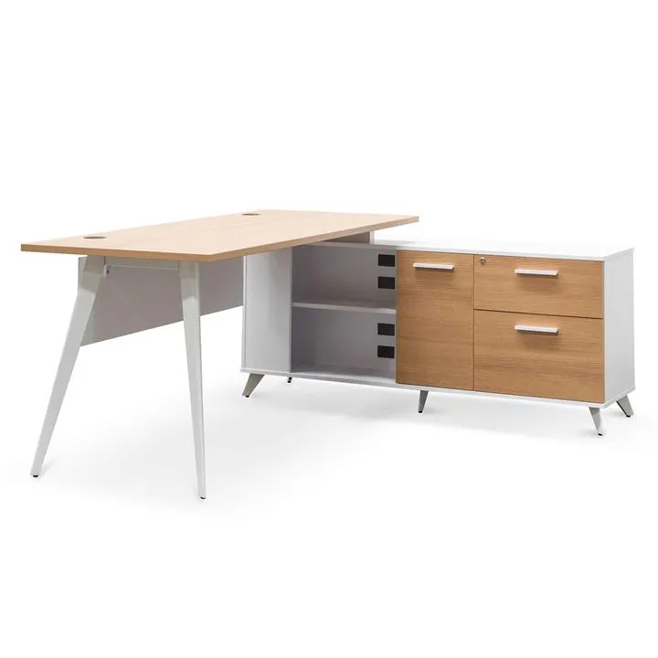Stylus 160cm Right Return Executive Office Desk - Natural - Last One by Interior Secrets - AfterPay Available