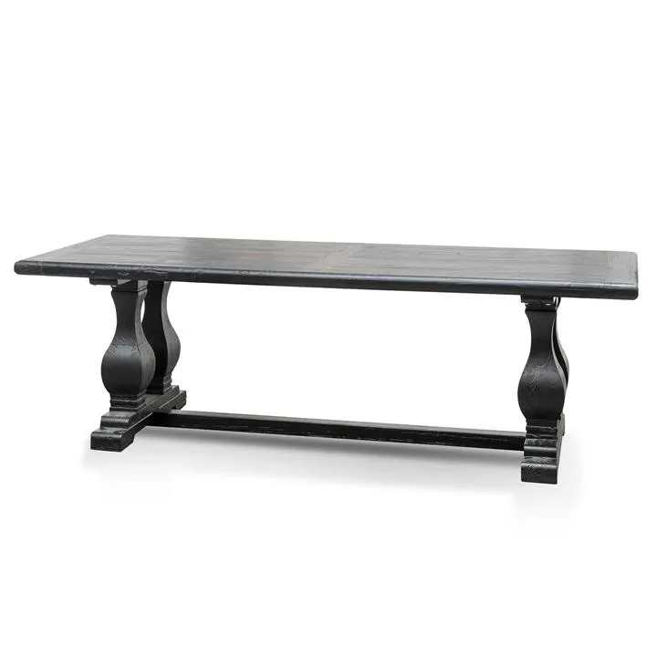 Artica Elm Wood Dining Table 2.4m - Full Black by Interior Secrets - AfterPay Available