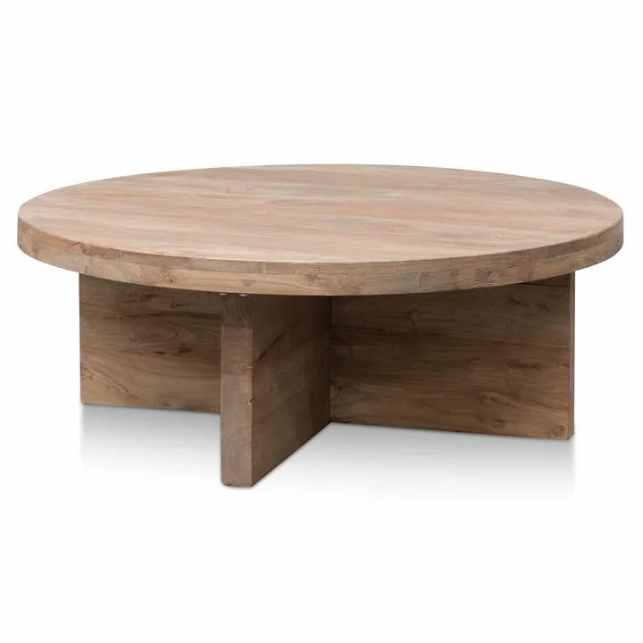 Ramona 100cm Round Coffee Table - Natural - Thick Base by Interior Secrets - AfterPay Available