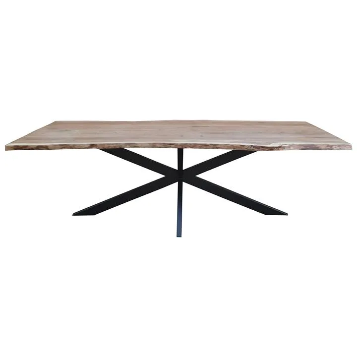 Condell Acacia Timber & Metal Dining Table, 240cm