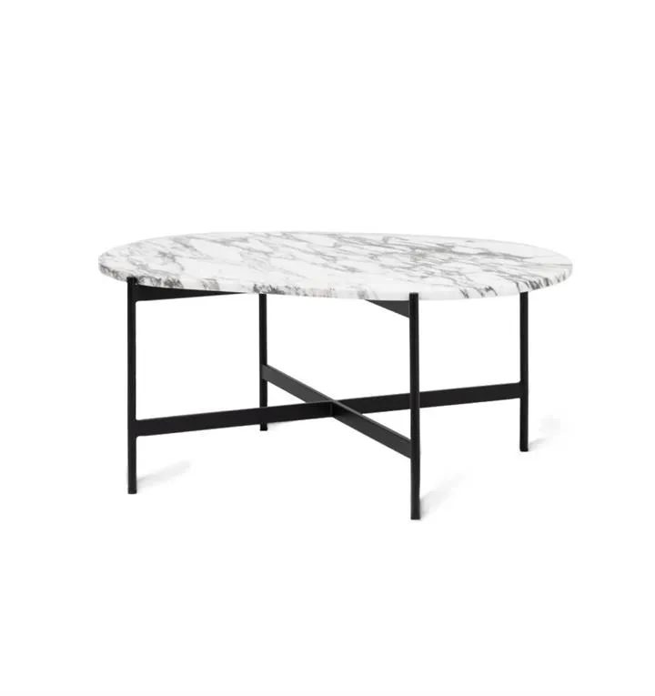 Rhonde Oval Marble Coffee Table - White by Interior Secrets - AfterPay Available
