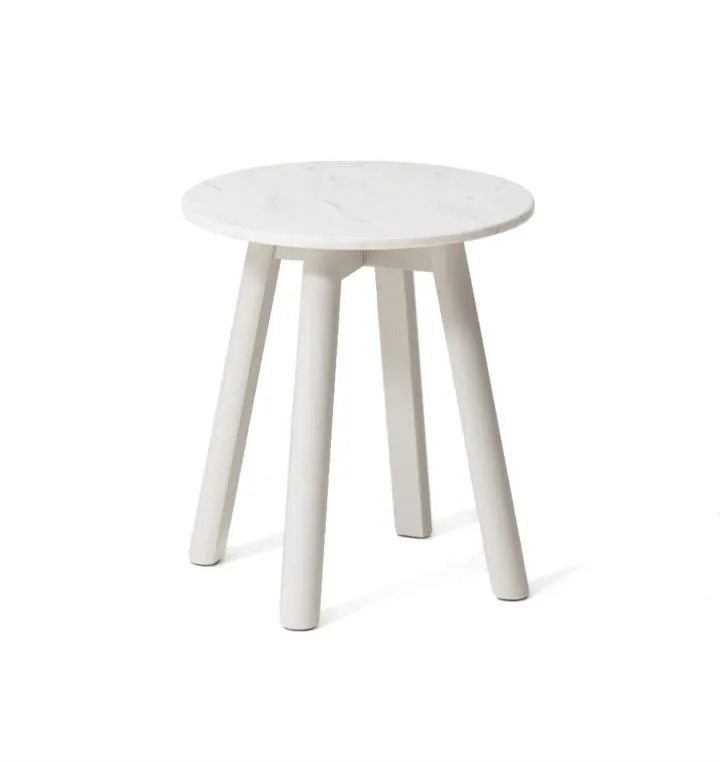 Enkel Oval Marble Side Table - Mist White by Interior Secrets - AfterPay Available