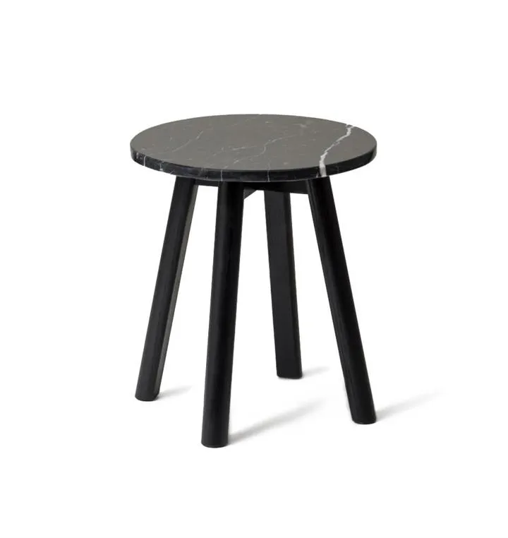 Enkel Oval Marble Side Table - Black by Interior Secrets - AfterPay Available