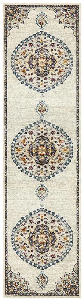 Babylon 202 White Runner Rug
