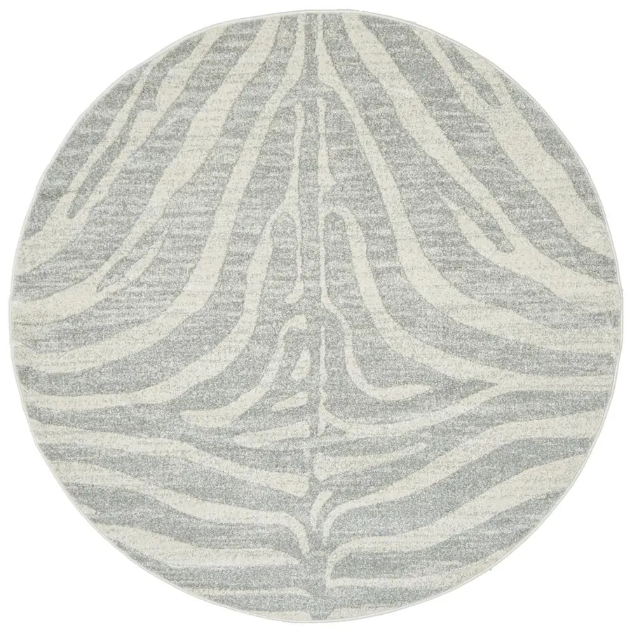 Chrome Savannah Silver Round Rug