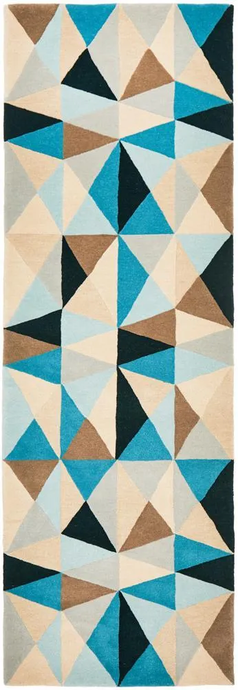 Matrix 901 Turquoise Runner Rug