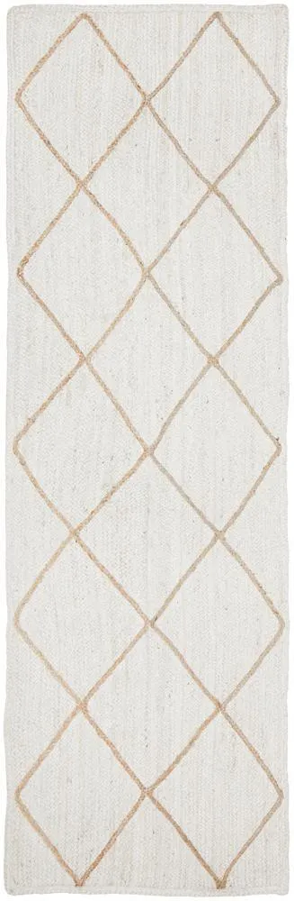 Noosa 222 White Runner Rug
