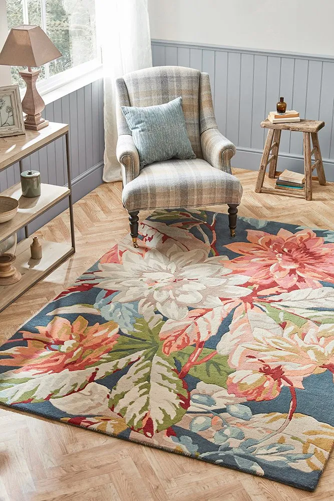 Sanderson Dahlia & Rosehip Teal
