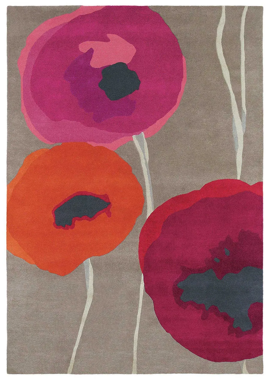 Sanderson Poppies Red Oran