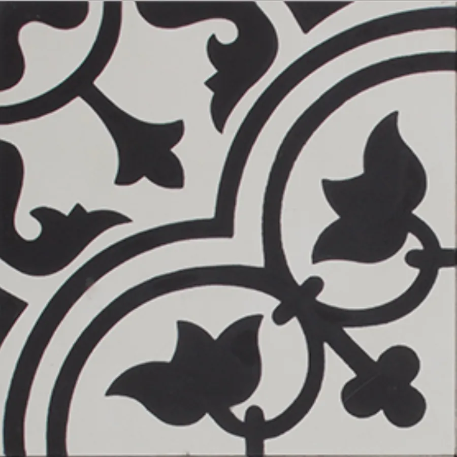 Tudor Black and White Encaustic Cement tile