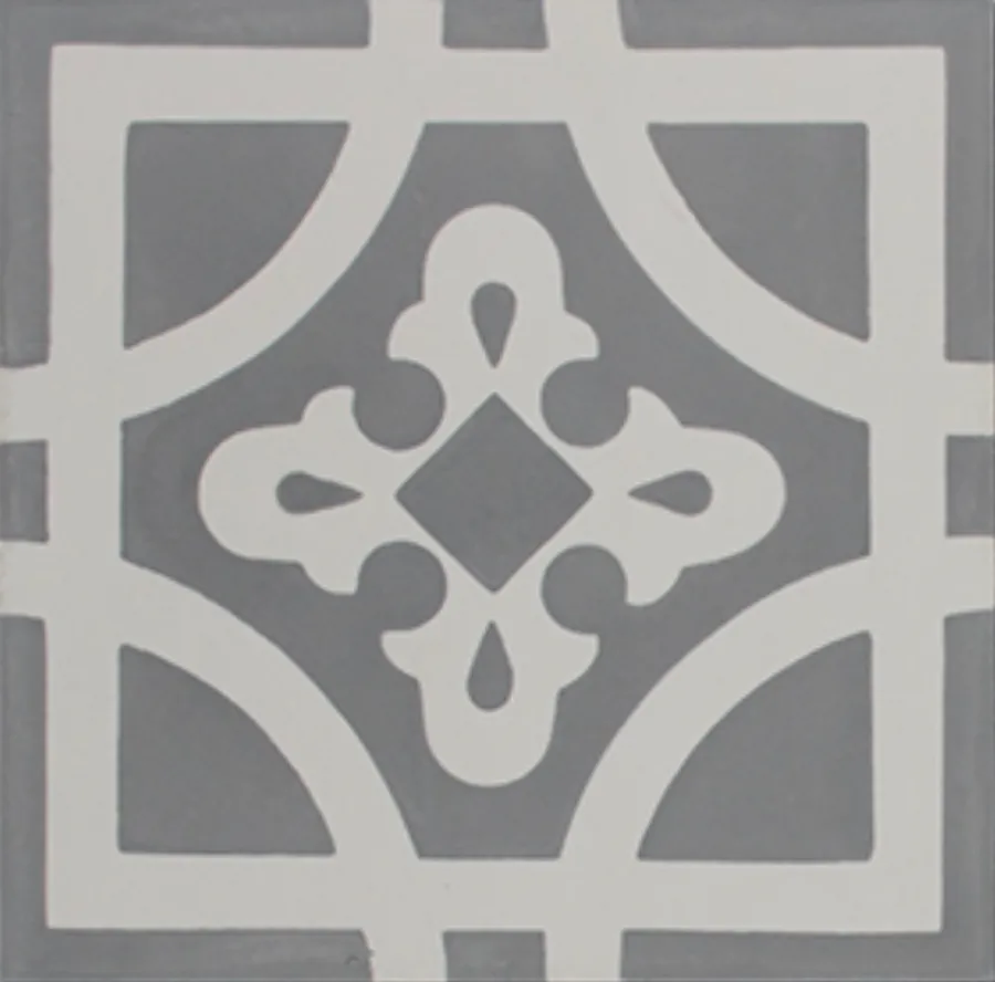 Oxford Grey and White Encaustic Cement tile