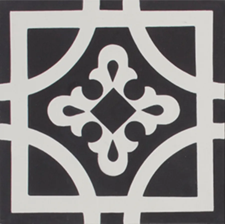 Oxford Black and White Encaustic Cement tile