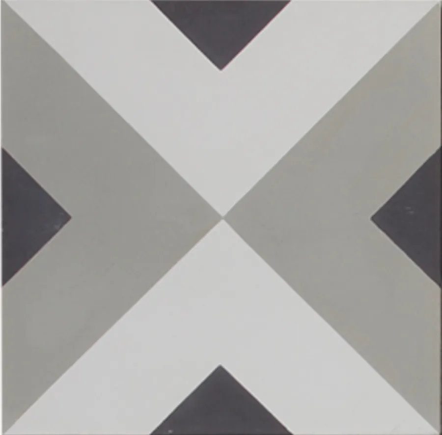 Squares Black Grey and White Encaustic Cement tile