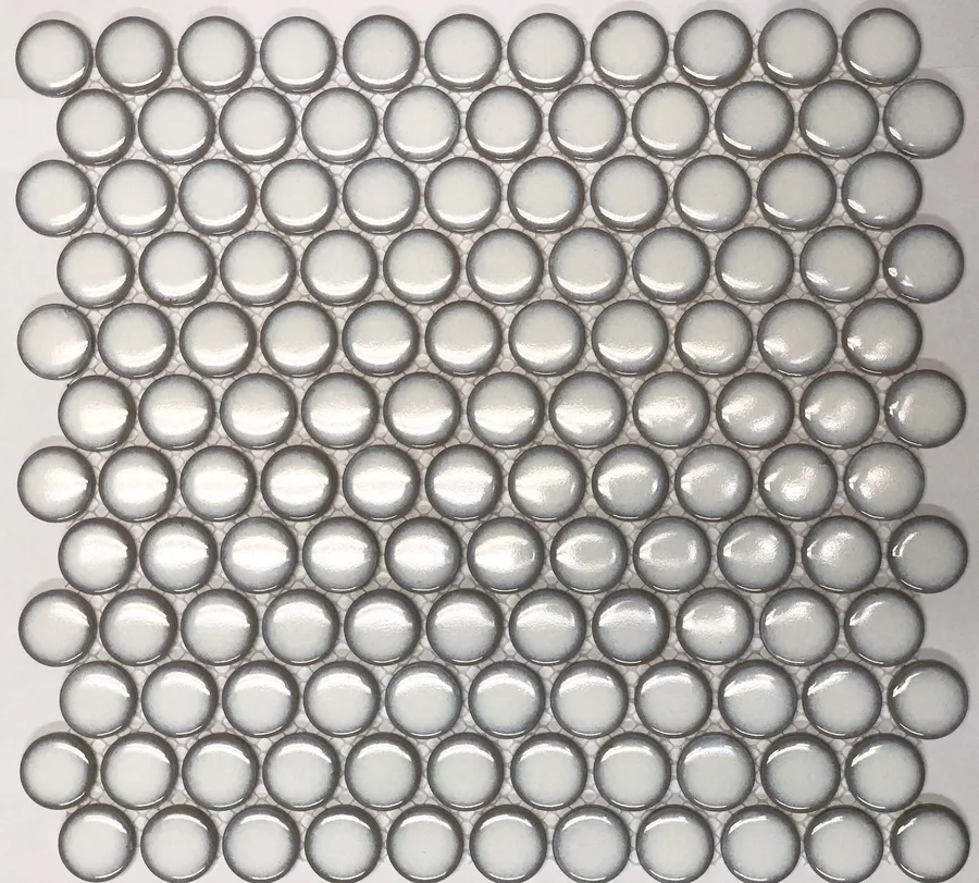 Camden Penny Round Antique White Gloss Mosaic tile