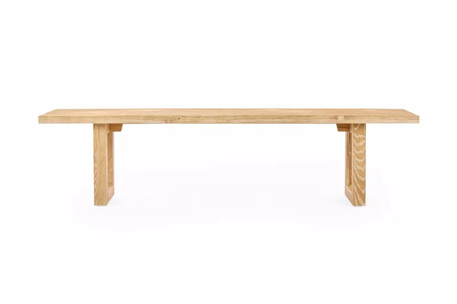 Bronte Brushed Coastal Bench, Solid Oak, by Lounge Lovers