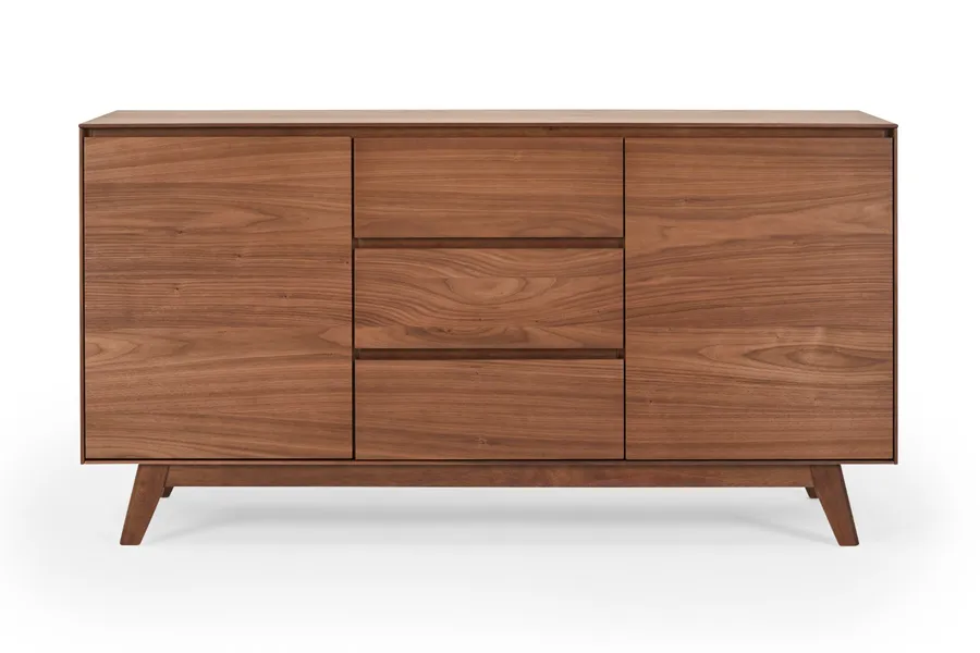 Otis Modern Wooden Sideboard, Scandi-Style, Walnut, by Lounge Lovers
