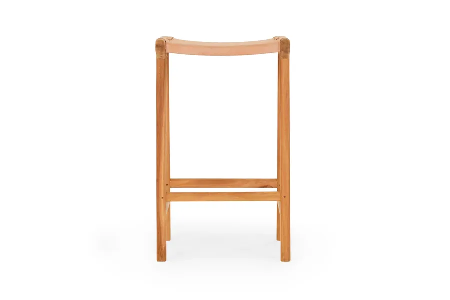 Cuba Backless 66cm Coastal Bar Stool in Pink, Teak Wood, by Lounge Lovers