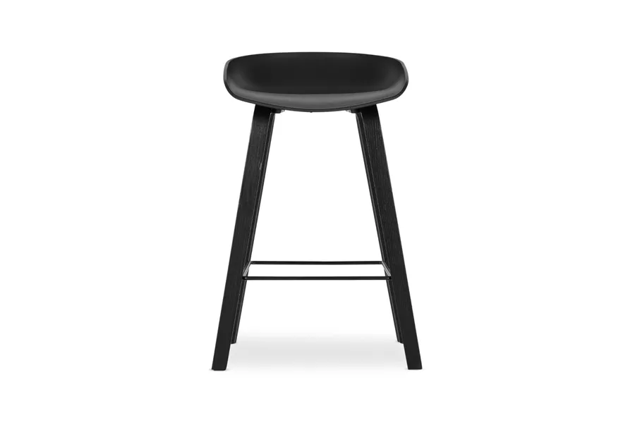 Mila 65cm Modern Bar Stool, Black, by Lounge Lovers