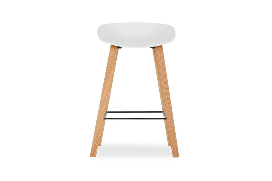 Mila 65cm Modern Bar Stool, White, by Lounge Lovers