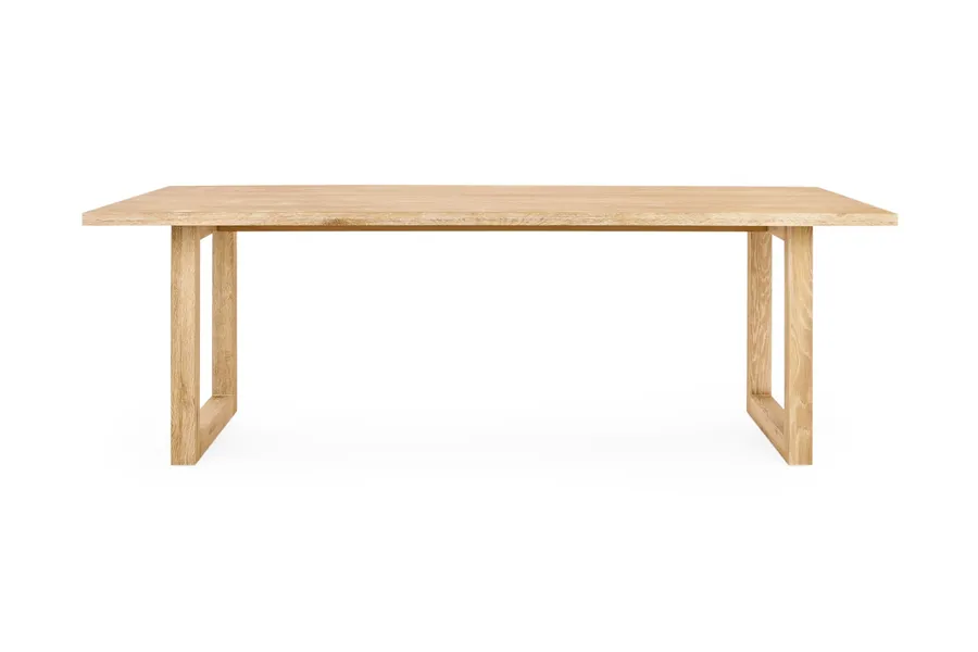 Bronte Brushed 220cm Coastal Dining Table, Solid American Timber Oak, by Lounge Lovers