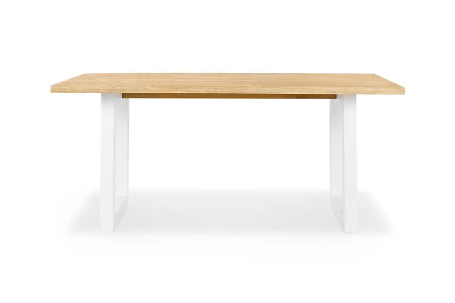 Bronte Brushed 150cm Coastal Dining Table, White Solid American Timber Oak, by Lounge Lovers