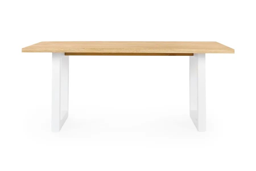 Bronte Brushed 180cm Coastal Dining Table, White Solid American Timber Oak, by Lounge Lovers