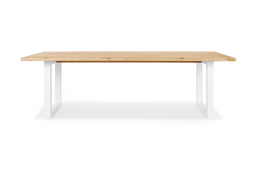 Bronte Brushed 270cm Coastal Dining Table, White Solid American Timber Oak, by Lounge Lovers