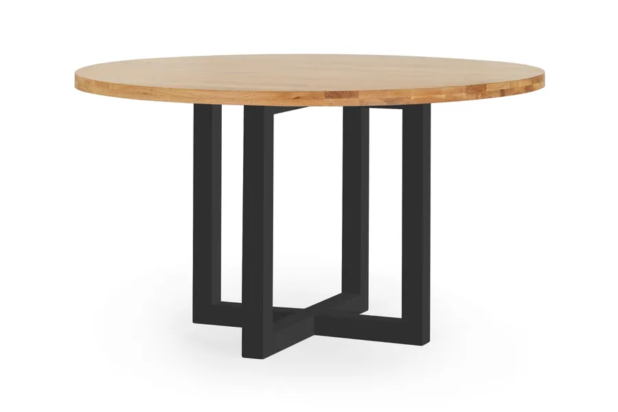 Bronte Round Natural 130cm Coastal Dining Table, White Solid American Timber Oak, by Lounge Lovers