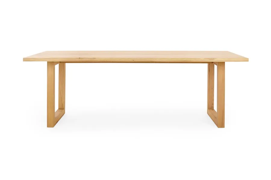 Bronte Natural 220cm Coastal Dining Table, Solid American Timber Oak, by Lounge Lovers