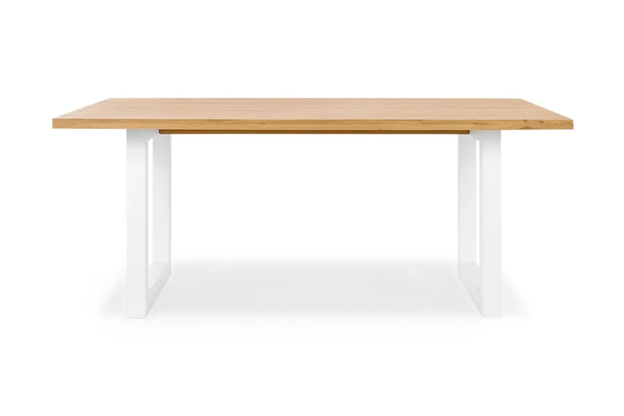 Bronte Natural 150cm Coastal Dining Table, White Solid American Timber Oak, by Lounge Lovers