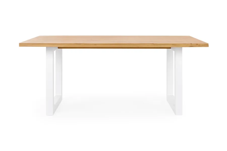 Bronte Natural 180cm Coastal Dining Table, White Solid American Timber Oak, by Lounge Lovers