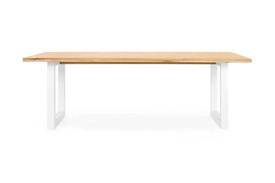 Bronte Natural 220cm Coastal Dining Table, White Solid American Timber Oak, by Lounge Lovers