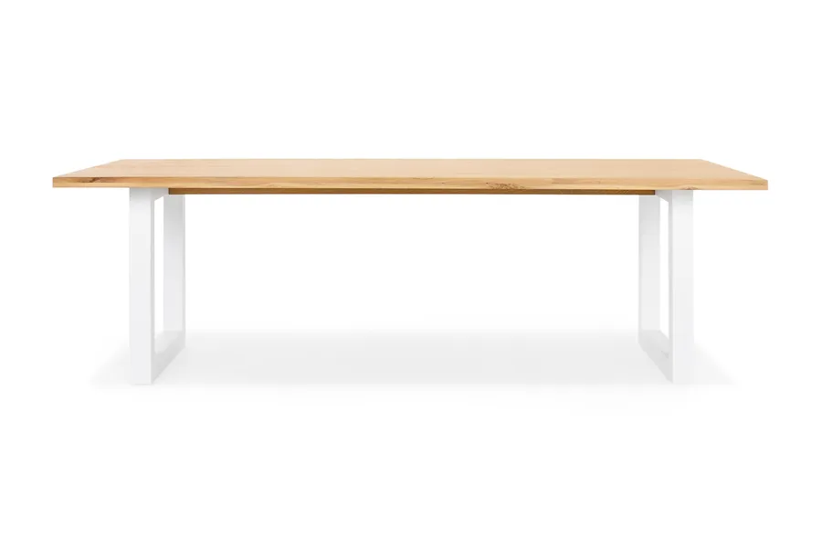 Bronte Natural 270cm Coastal Dining Table, White Solid American Timber Oak, by Lounge Lovers