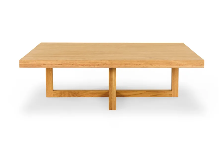 Bronte Square Natural Coastal Coffee Table, Solid Oak, by Lounge Lovers