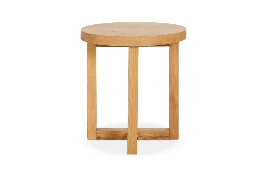 Bronte Natural Coastal Side Table, Solid Oak, by Lounge Lovers