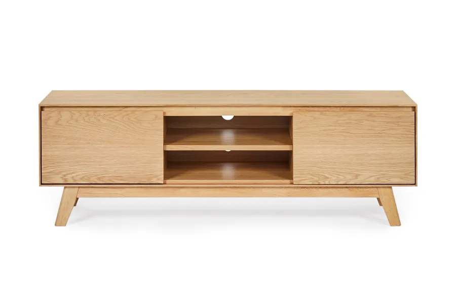 Otis 140cm Modern TV Unit, Scandinavian Style, Natural Oak, by Lounge Lovers