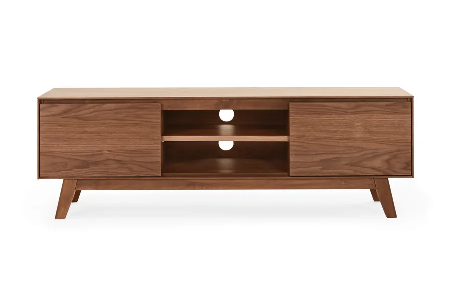 Otis 140cm Modern TV Unit, Scandinavian Style, Walnut, by Lounge Lovers