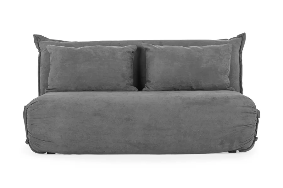 Happy Modern 2 Seat Sofa Bed, Grey Fabric, by Lounge Lovers