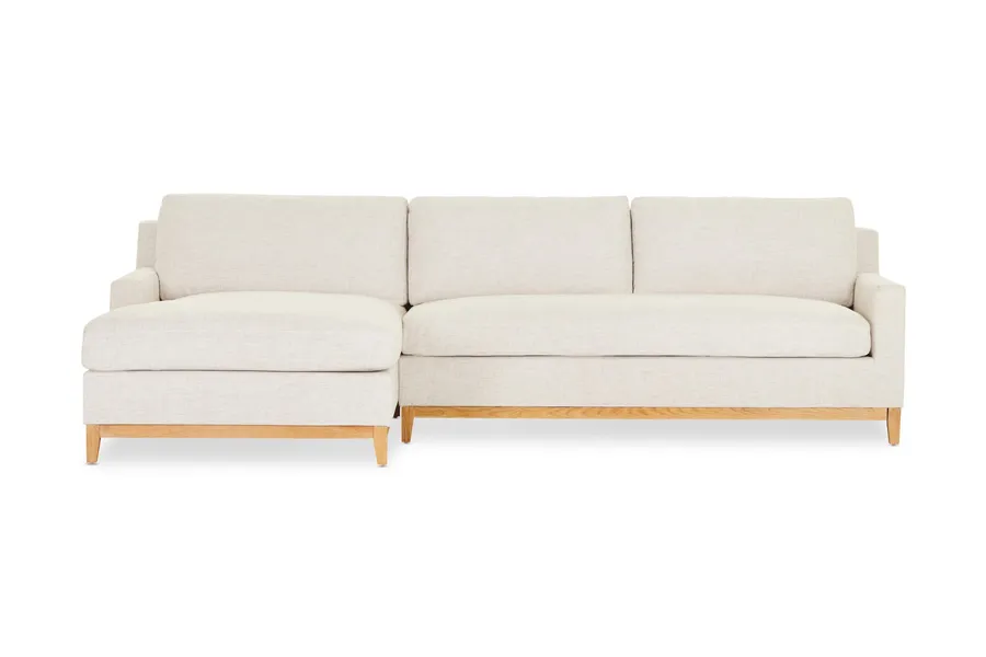 Cove Modern Left-Hand Corner Sofa Bed, Beige Fabric, by Lounge Lovers