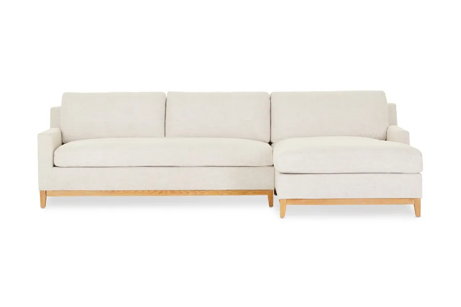 Cove Modern Right-Hand Corner Sofa Bed, Beige Fabric, by Lounge Lovers