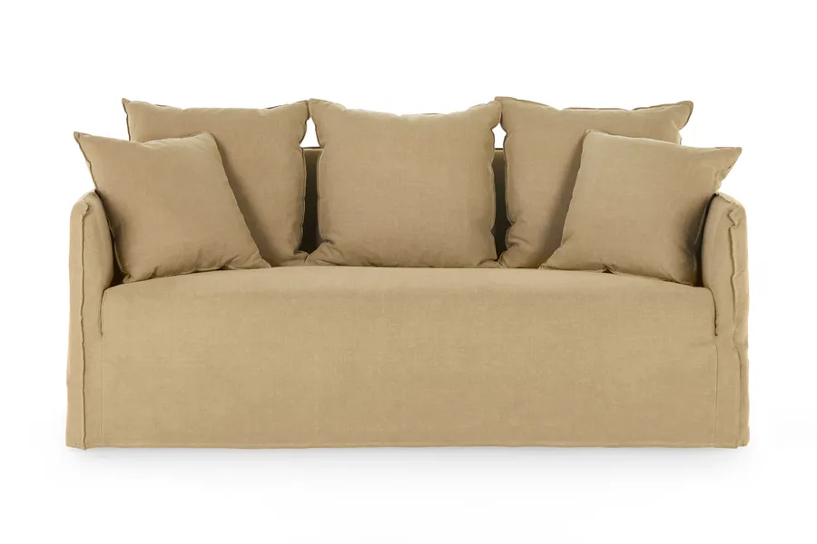 Bronte Coastal 2 Seat Sofa, Green Fabric, by Lounge Lovers