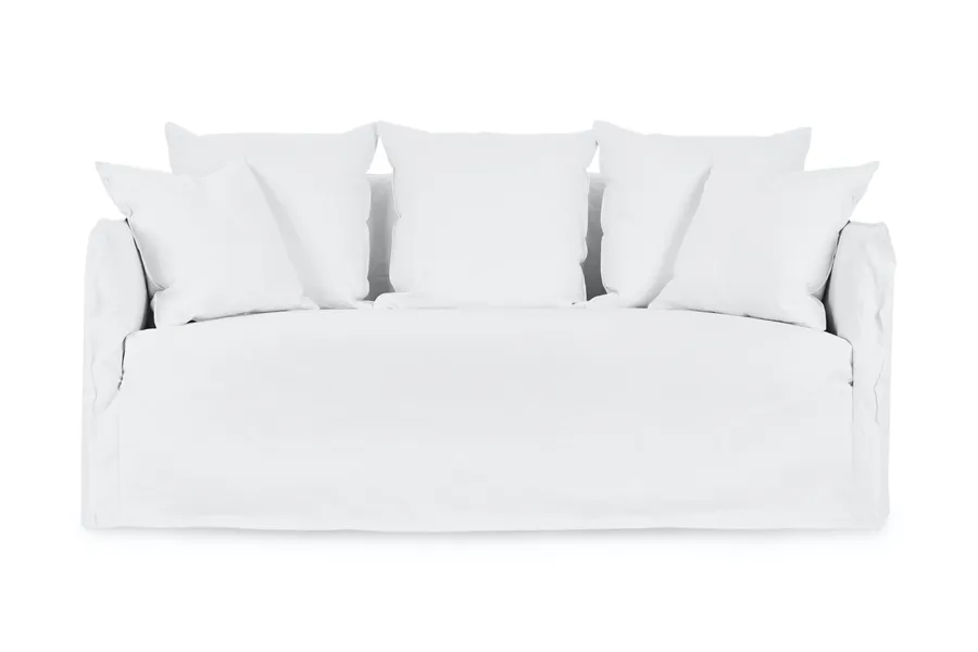 Bronte Coastal 2 Seat Sofa, White Fabric, by Lounge Lovers
